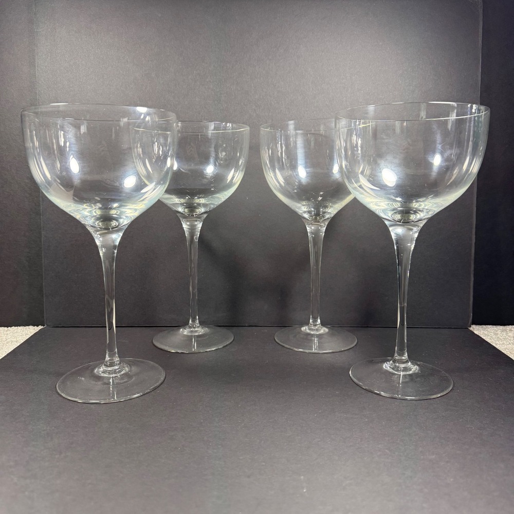 Coupe Glasses Clear Glass Long Stem Cocktail Champagne Set of 4